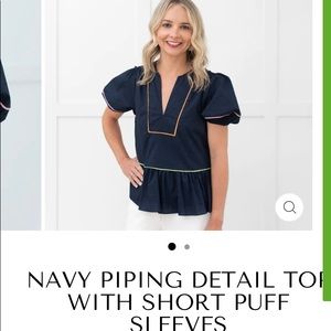 English Factory navy top with piping detail